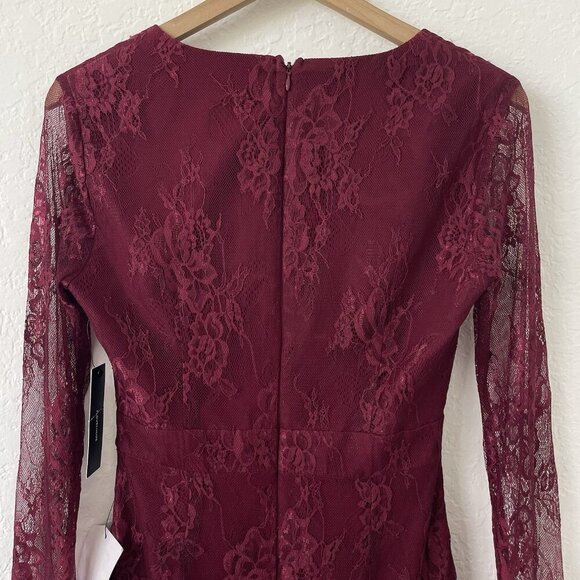 Lulus Whimsigoth Mini Dress Size S Burgendy Red Babydoll Lace Dark Romantic Vamp - Picture 11 of 16